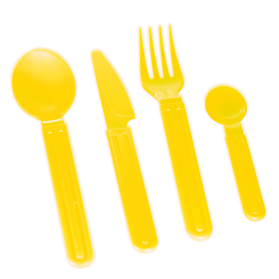Conjunto de Talheres amarelo